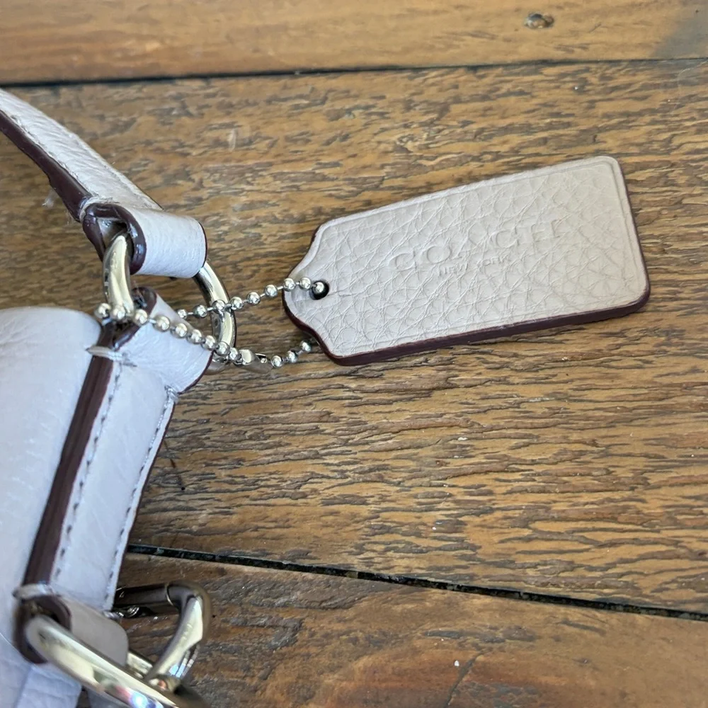 Coach Pebbled Leather Shoulder Bag in Light Beige - Picture 2 of 5